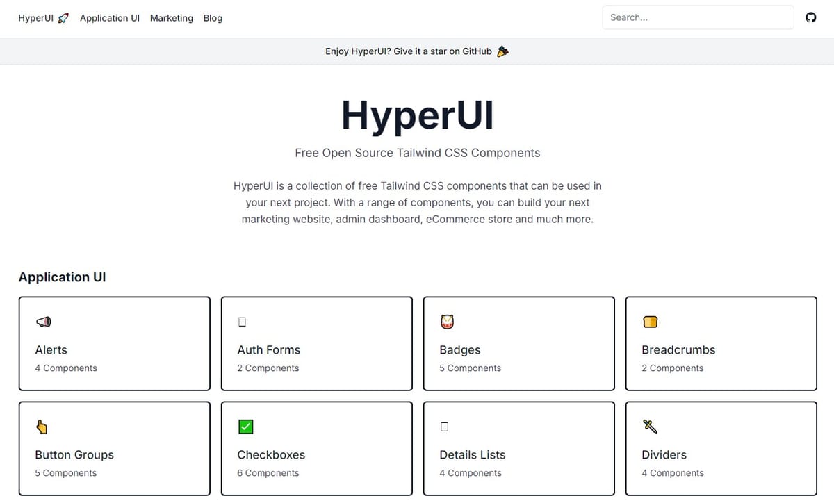 HyperUI : Tailwind CSS Components